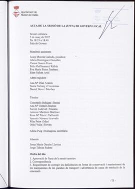 2007-03-05 Acta Junta de Govern Local