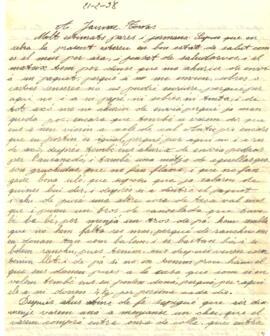 Carta de Ramon Torras a Jaume Torras