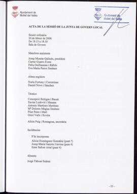 2006-02-20 Acta Junta de Govern Local