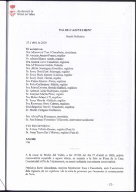 2000-04-27 Acta del Ple
