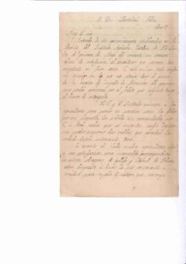 Carta dirigida al senyor Bartolomé Feliu Carta dirigida al senyor Bartolomé Feliu