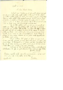 Carta de Francisca Sirvent a Joan Casals