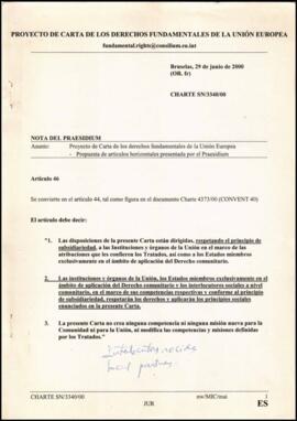 Proposta d’articles horitzontals presentada pel Praesidium