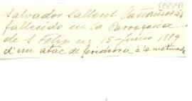 Nota d'òbit de Salvador Sallent Cañameras