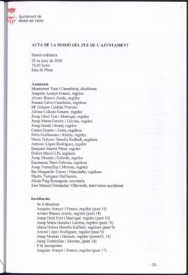2000-06-29 Acta del Ple