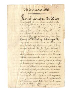 Testament de Tomás Yllas i Aregall