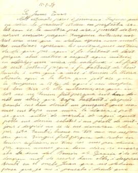 Carta de Ramon Torras a Jaume Torras